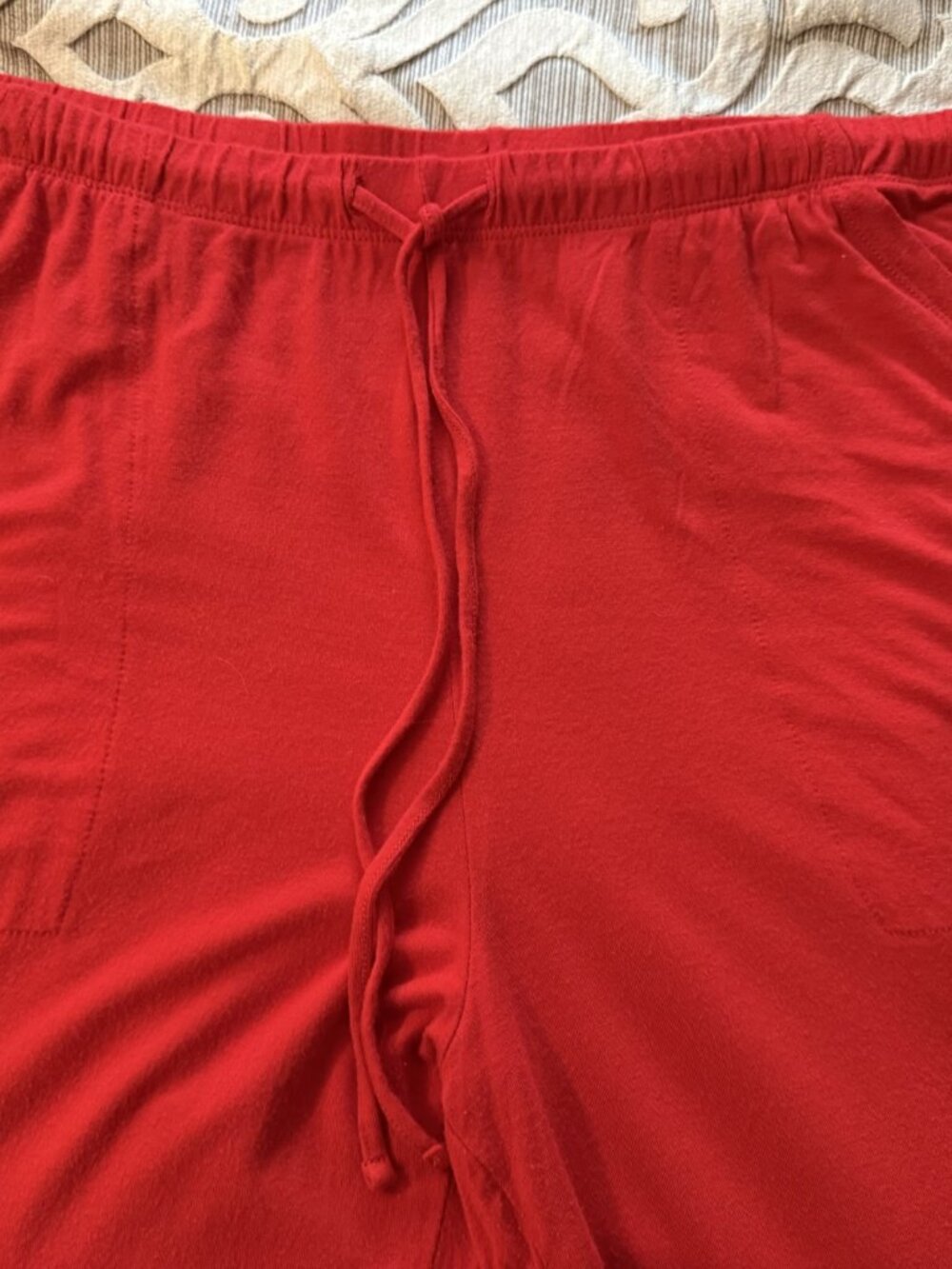 Auden Women's Cozy Cloud Knit Wide Leg Pajama Pants Pockets Red Size Large Soft